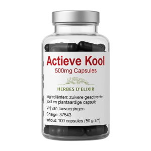 Actieve kool capsules - 500 mg - 100 capsules