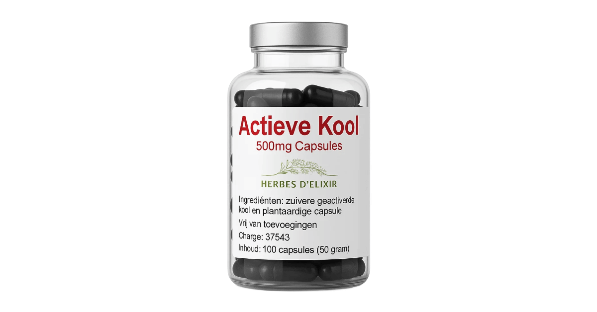 Actieve kool capsules - 500 mg - 100 capsules