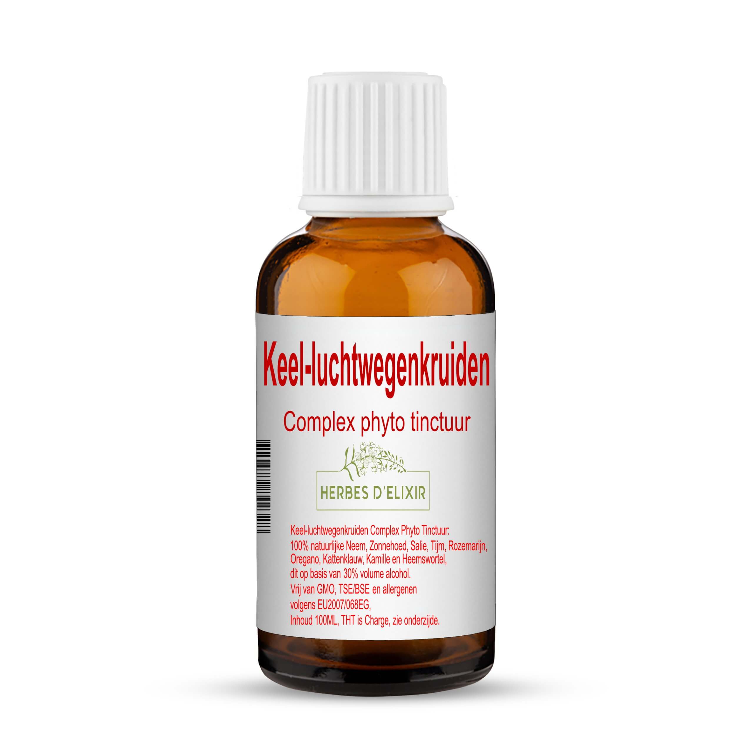 Keel-luchtwegenkruiden tinctuur - 100 ml - Herbes D'elixir