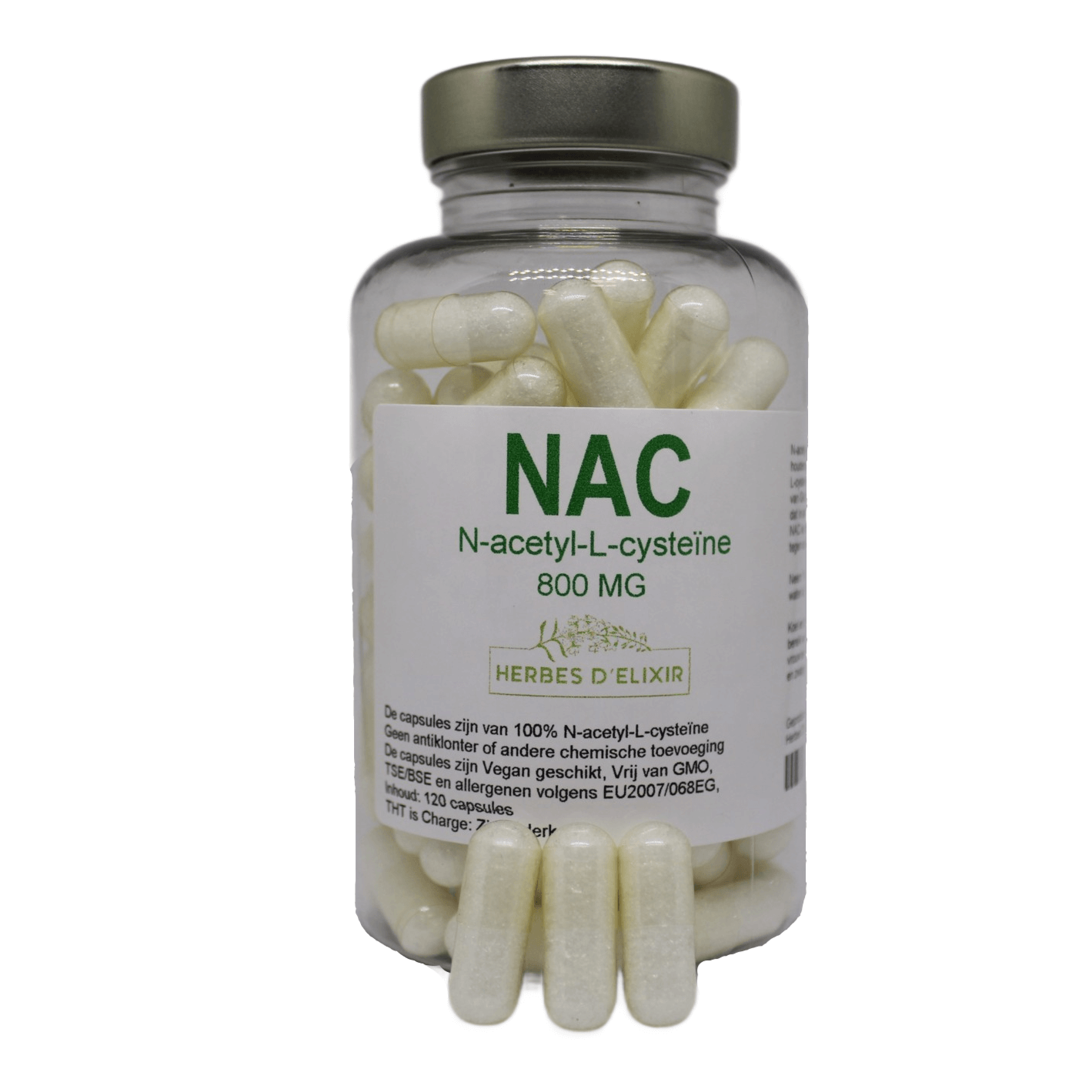 N-acetylcysteïne (NAC) - 800 mg - 100 capsules - Afbeelding 3