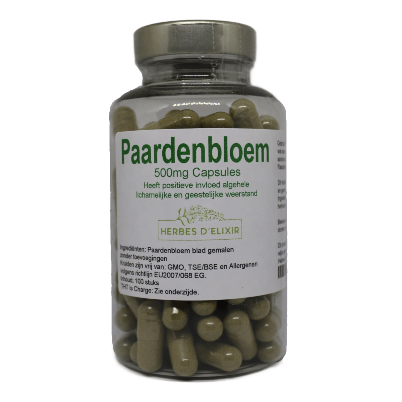 Paardenbloem capsules - 500mg per capsules - 100 stuks