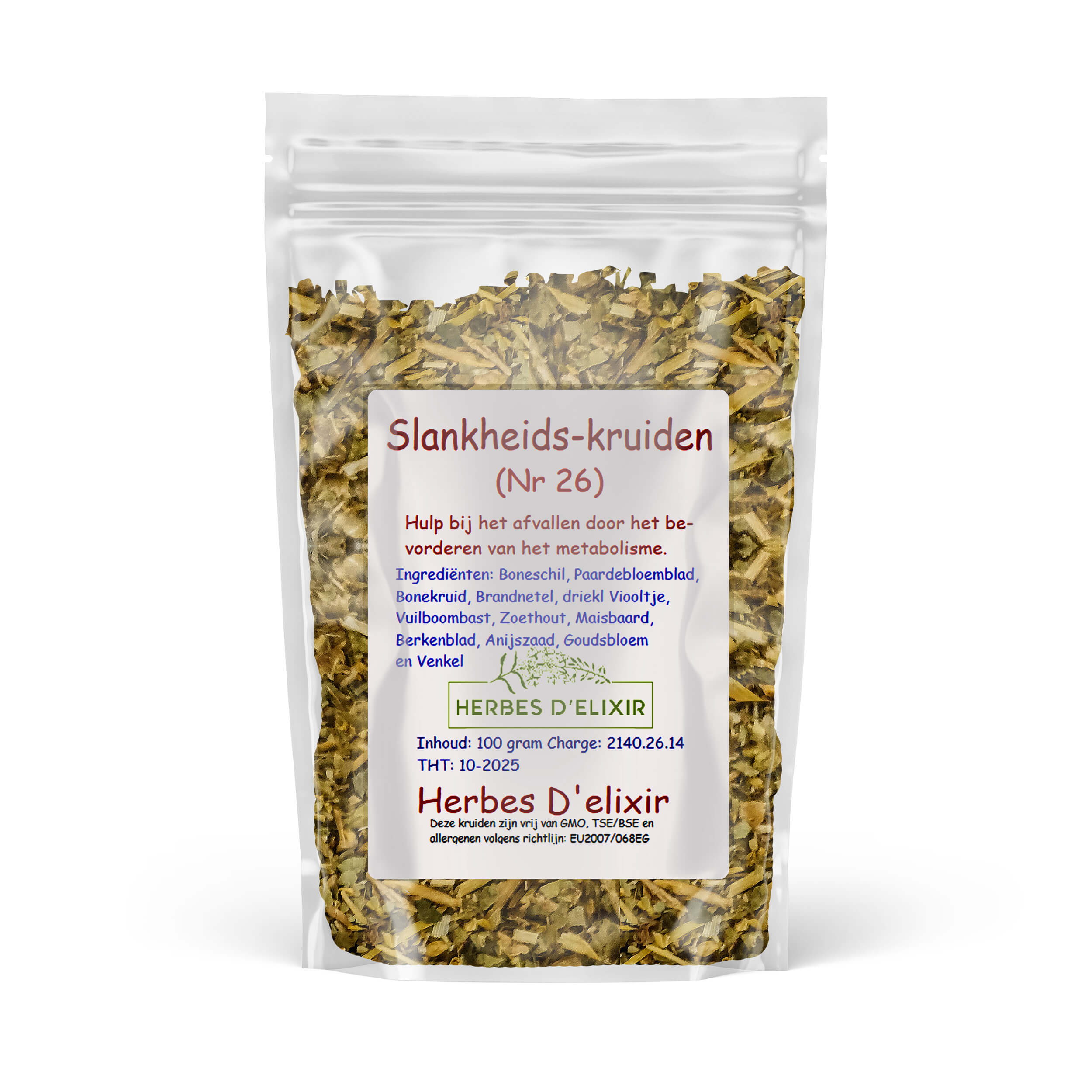 Slankheid kruiden (nr.26) - kruidenthee - 100 gram
