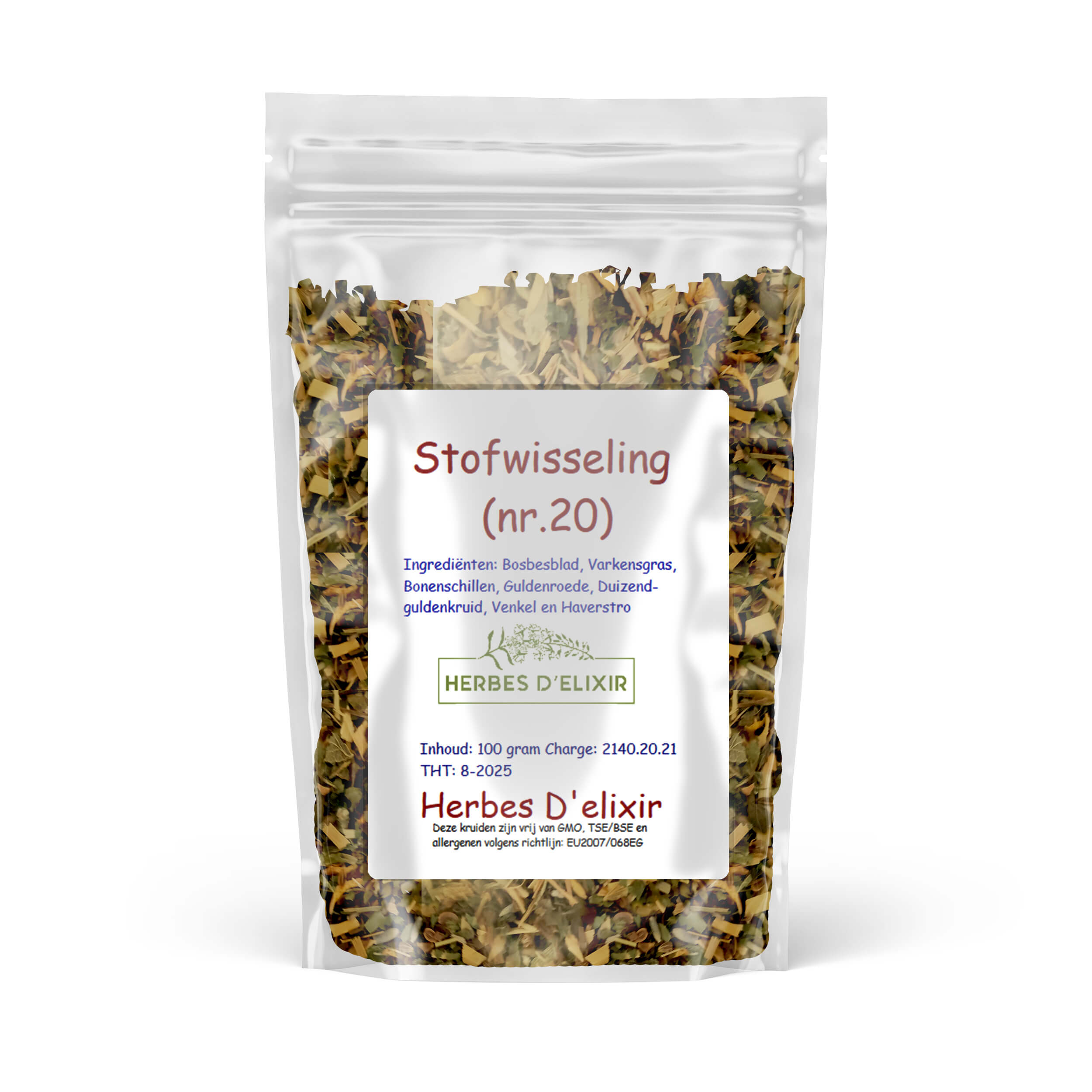 Stofwisseling kruiden (nr.20) - kruidenthee - 100 gram