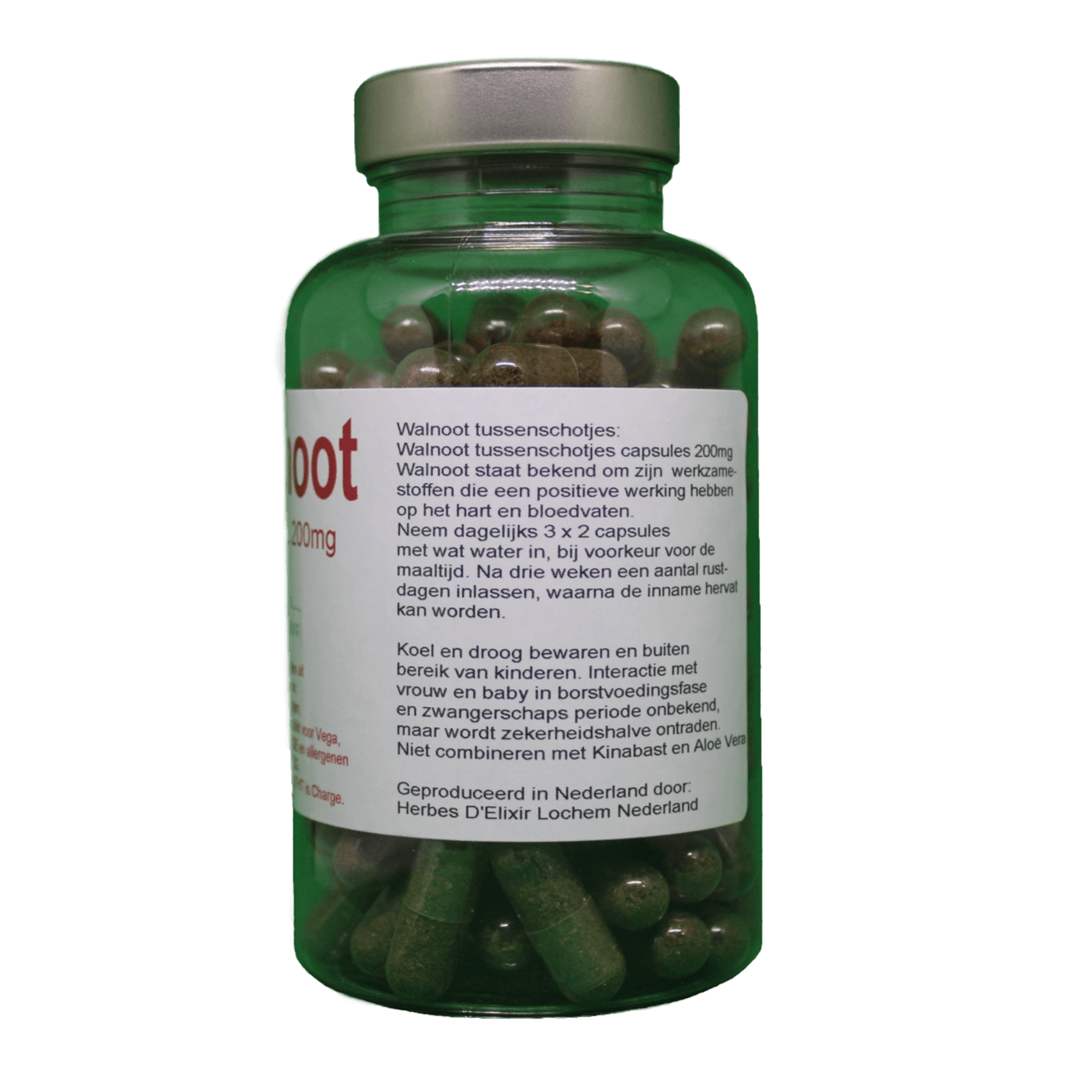 Walnoot capsules - 200 mg - 100 capsules - Afbeelding 2