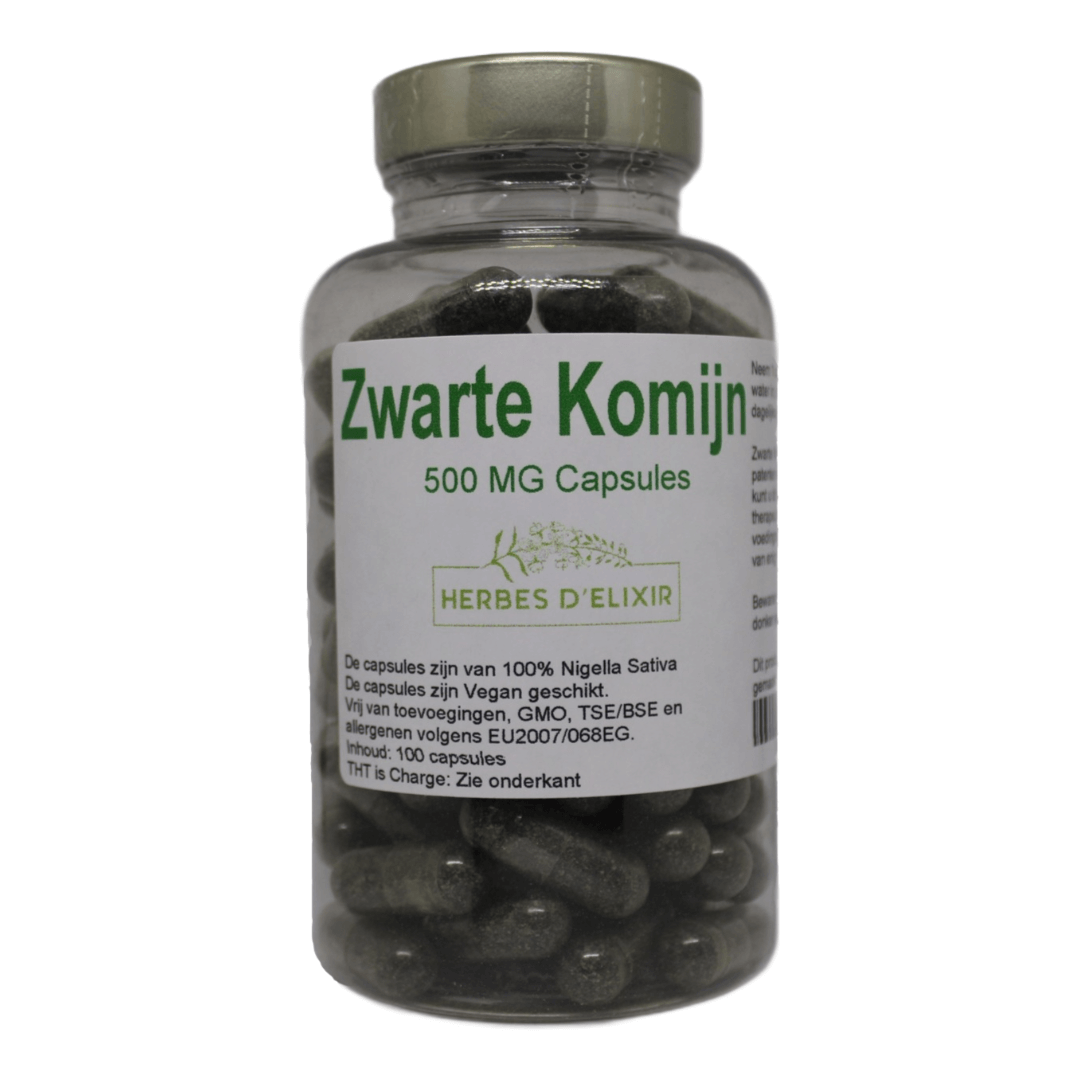 Zwarte Komijn capsules - 500mg per Capsule - 100 stuks