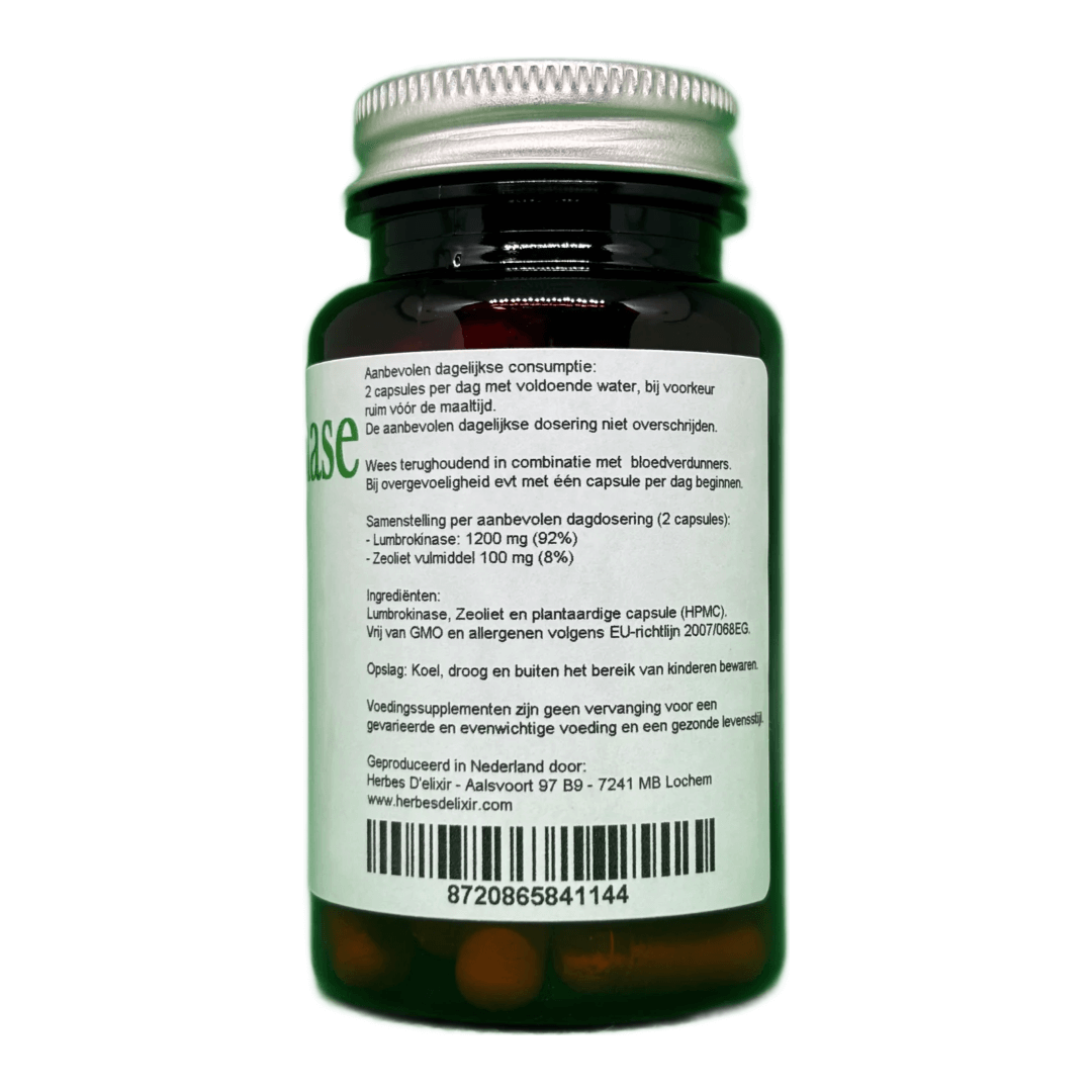 Lumbrokinase capsules - 650 mg - 60 capsules - Afbeelding 2