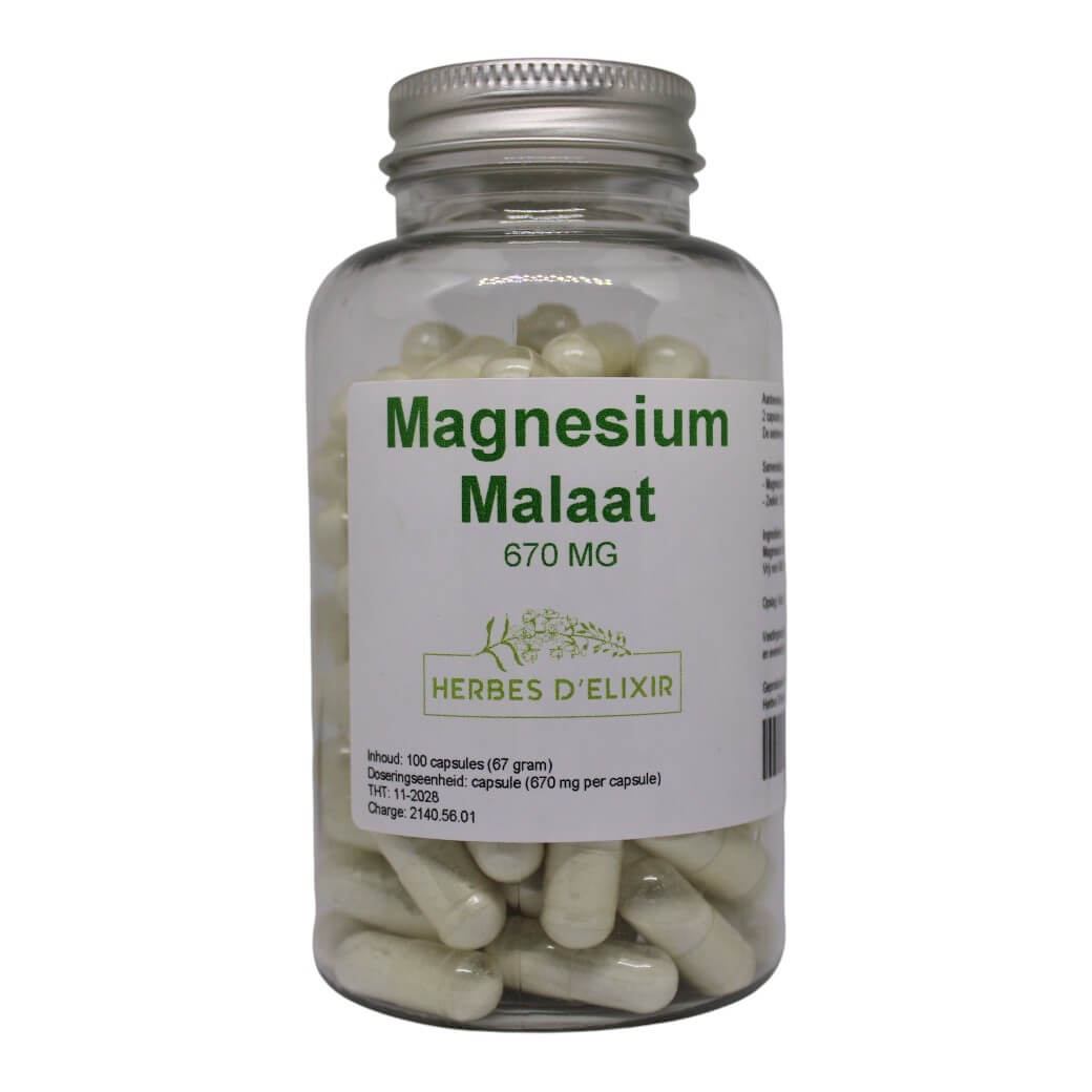 Magnesium Malaat - 670 mg - 100 capsules